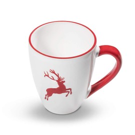 GMUNDNER KERAMIK Breakfast Cup Max Capacity: 0.3 Litres Ruby Red Deer Crockery Handmade in Austria