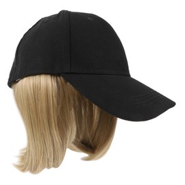 FOMIYES Canvas Hat Wig Straight Human Hair Wig Ponytail Wig Hair Extension Wig Miss Wig Cap Straight Hair