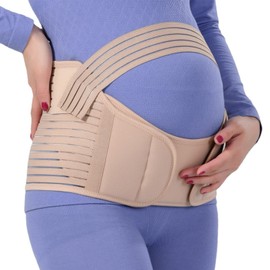 Faja Embarazo Soporte para el Alivio del Dolor de Pelvis, Lumbar y Espalda,Juego de Tres Piezas,Tres Yardas Faja para Embarazadas, Suave y Transpirable para Embarazo y Maternidad (Negro - XXL)