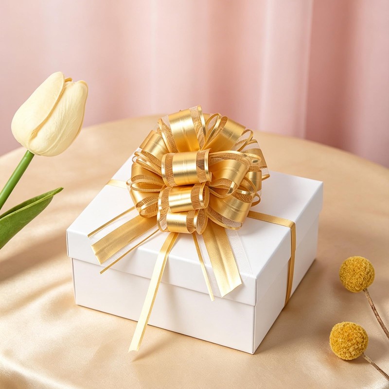 6 Pcs Large Pull Bows,Delicate Puffy Bows for Gift Wrapping,Versatile
