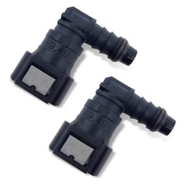 Downhill 2 PC Automotive Fuel Pipe Quick Connectors, 9.49-ID8 Nylon Elbow Fuel Pump Connectors, Fuel Hose Release Connection Adapters, Suitable for Most Car Models (Black)