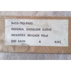 CUT EDGE 92nd INFANTRY BRIGADE SHOULDER PATCH LOT OF 2