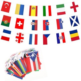 May Huang Flag Chain 100 Country Flags Garland World Flags, Flags Bunting Countries, 100 Countries Flag, Decorations for Bar & Restaurant, World Cup, International Sports Party