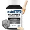 Multi Men - 60 Cápsulas de 600mg | Complejo Multivitaminico Hombre con Vitamina C, A, D3, B, Calcio, Magnesio y Zinc | 100% Natural, Sin Gluten, Keto Friendly | Apoyo Integral | MULTIBLUE