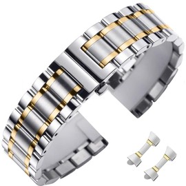 Nixiamy Metal Watch Strap Universal Smart Watch Bracelet Replacement Watch Straps 14mm 16mm 18mm 19mm 20mm 21mm 22mm 24mm for Mens Women Watch Straps