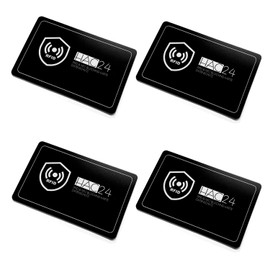 Set of 4 RFID Blocker Card Wallet NFC Protection Card Wallet Jammer Card Wallet Credit Cards Passport Card Protector, black