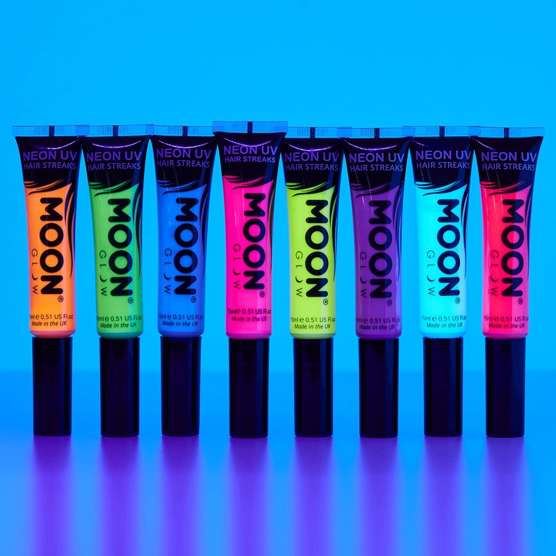 Moon Glow Neon UV Hair Colour Streaks | White |