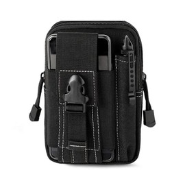 Waist Bag, EDC Pouch, Molle Pouches, Belt Pouch, Gadgets for Men, Belt Bag, Tactical Waist Bags, Utility Waist Bag with Zipper, Exercise Accessories for Traveling Running Cycling Sports Gifts (Black)