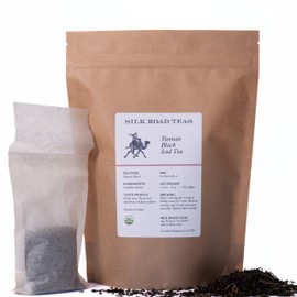 Silk Road Teas, Organic Yunnan Black Iced Tea, Bold Smooth & Naturally Sweet Summer Refreshment, 5 Gallon-Sized Tea Bags