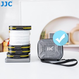 JJC Compact Camera Filter Pouch Lens Filter Carrying Case, Holds 10 Circular Filters Up to 67mm, Filter Holder Bag with Belt, Water-Resistant & Dustproof Design for ND UV CPL Round Filter