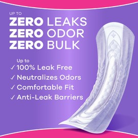 Always Discreet Adult Incontinence Pads for Women, Drier, 7 Drop Long Length, Ultra Absorbency, Pads for Bladder Control Management, Bladder Leaks, Overnight & Postpartum Pads, 104ct