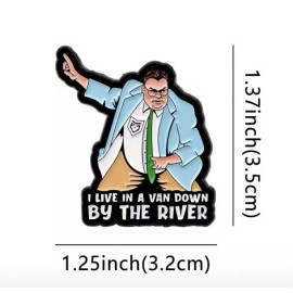 Chris Farley “In A Van Down By The River” Metal Enamel Pin - New SNL Skit Brooch
