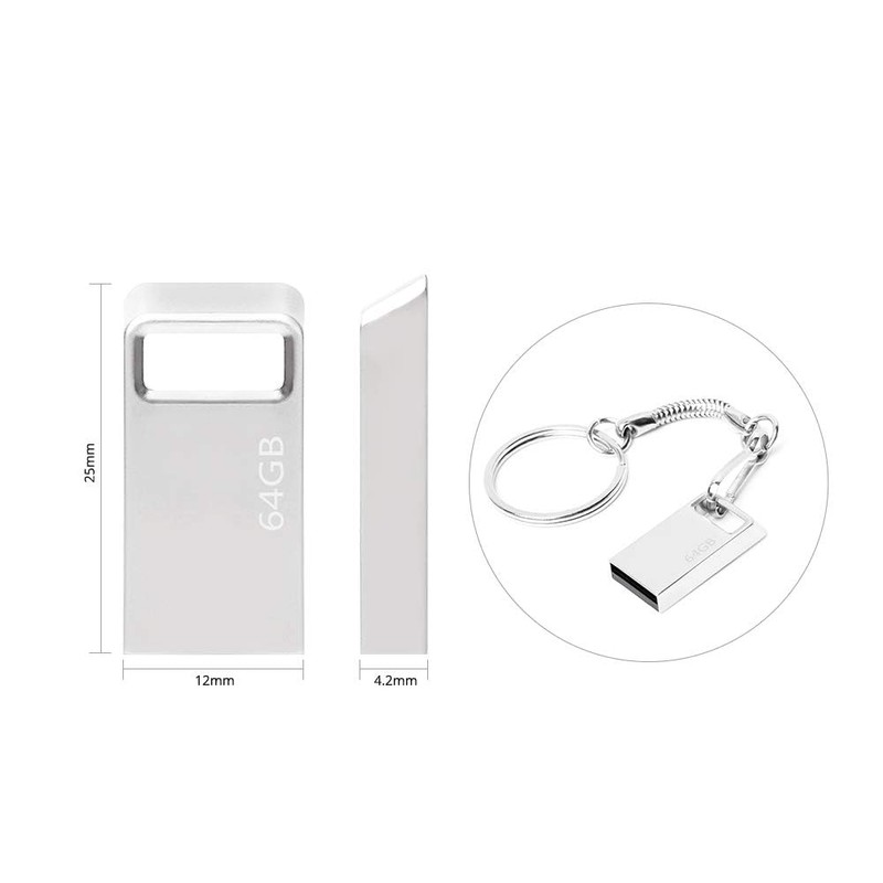 USB Stick 64 GB, Metal Memory Stick USB 2.0 USB