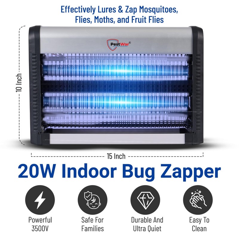 Advanced 2-in-1 Indoor Bug Zapper, Powerful 3500V Flying Insect Zapper,