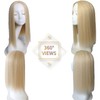 mszyhuwan Straight Blonde Wig For Women Glueless Middle Part Fashion