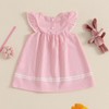 Kayotuas Toddler Girl Easter Dress Bunny Embroidery Flutter Sleeve Dresses