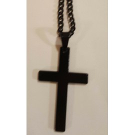 CHMO Christian Stainless Steel Black Religious Cross Necklace