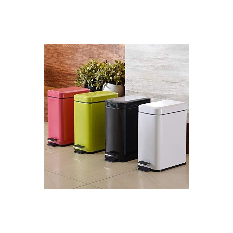 HOMION PEDAL BIN BATHROOM 5L SLIM RECTANGULAR REMOVABLE BUCKET WASTE