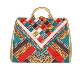 Women's Rhinestone Handbag Shaped Brooch Lapel Pin for Women Girls - Crystal Fashion Enamel Bag Clothes Accessories Brooches Pins Dainty Jewelry for Sweater Hat Dresses Suit Coat Backpack
