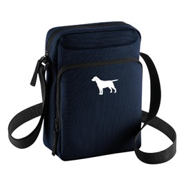 Labrador Dog Walking Crossbody Bag – Practical Dog Walker Pouch with Multiple Compartments – Hands-Free Dog Accessory Bag – Adjustable Strap – Gift for Dog Lovers (Navy)