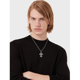 Swordgod Filigree Cross Necklaces for Men Women S925 Sterling Silver Irish Celtic Knot Cross Pendant Necklace Religious Faith Jewelry Christmas Gifts for Father Son Brother Husband Boyfriend