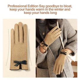 ZVCXOE Women Winter Gloves Warm Windproof Cold Protection Women Touchscreen Typing Full Finger for School Bicycle Travel Gray