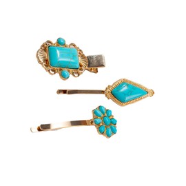 Concho Metal Ponytail Holder Metal Hair Ties Rope Concho Squash Blossom Hair Ring Tie BW34 (Hair Clip-B2)