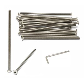 iexcell 25 Pcs M4 x 100mm Thread Pitch 0.7 mm Stainless Steel 304 Hex Socket Flat Head Cap Screws Bolts Kit