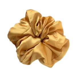 1 x Women's Satin Silk Scrunchies Elastic Hair Band Hair Bands Soft Silk Hair Rings Hair Accessories for Girls Women, Ponytail Holder, Dark Yellow