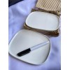 ALESSI white modern porcelain minimalistic Plates 6.5"x5.5” Delta 6 pc