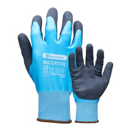 Blackrock Watertite Waterproof Work Gloves, Heavy Duty Gardening Safety Gloves For Men & Women, Latex Grip Palm For Construction Gloves, DIY, Winter Work Gloves, Car Washing, Builders - Size 8/Medium