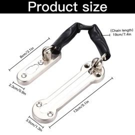 Cisixin Stainless Steel 304 Door Chain, Door Security Chain Lock Door Chain Against Theft with Screw Fittings for Home Hotel Interior Doors and Windows