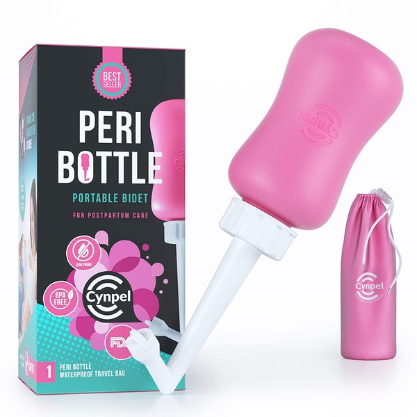 Cynpel Peri Bottle for Postpartum Essentials, Feminine Care | The Original Portable Bidet, Hemmoroid Treatment… (1 Count (pack of 1), Dusty Rose)