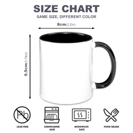 Sumex 11oz Sublimation Blanks Mugs,Set of 12 Ceramic Coffee Mugs for Tea, Milk, Latte,Black Inner and Handle