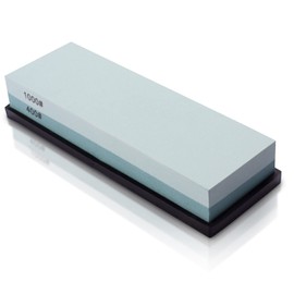 MIDO PROFESSIONAL ABRASIVE Knife Sharpening Stone 400/1000 Whetstone Sharpening Stone with Non-Slip Rubber Base for Kitchen, Hunting, and Pocket Knives or Blades