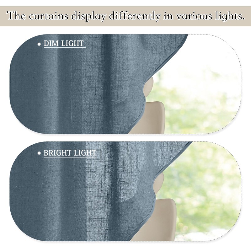 RYB HOME Swag Valances for Living Room, Linen Blend Curtains