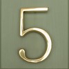 Polished Brass Floatinig House Number | 5 inch Modern Door