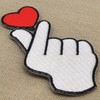 Finger Heart Sign Fabric Patch for Iron-On or Sew On