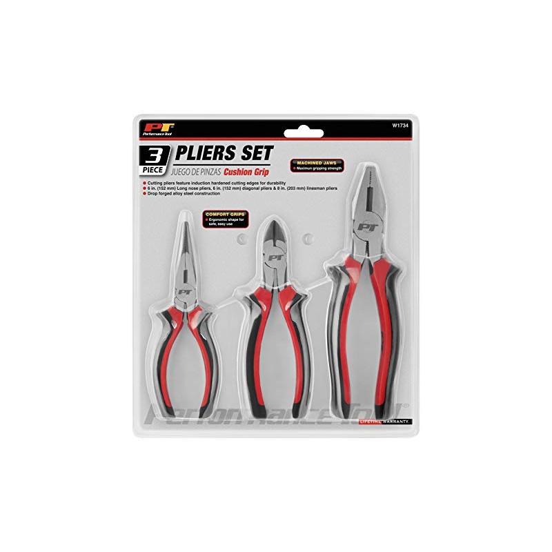 Performance Tool W1734 3pc Pliers Set