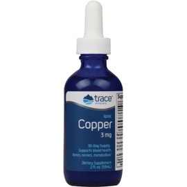 Trace Minerals Liquid Ionic Copper - 3 mg Dietary Supplement for Blood Health, Nerves, and Metabolism - Antioxidant Enzyme Support - 59 ml (48 Servings)