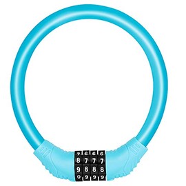 SPROUTER Bike Cable Lock Combo Cable Bicycle Lock, Portable Code Bicycle Lock with 4-Digit Combination Lightweight Bike Cable Lock, Anti-Theft Bike Lock for Kid Bike Moutain Bike,12CM Diameter, Blue