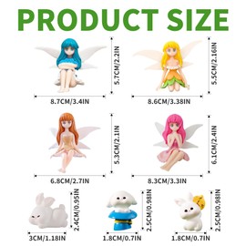 technodry Fairy Garden Accessories - 7PCS Miniature Set with Fairies for Fairy Gardens, Rabbits & Ornaments, Outdoor Garden Decorations for Patio, Flowerbeds, Gift Ideas & Whimsical Fairy Tale Decor