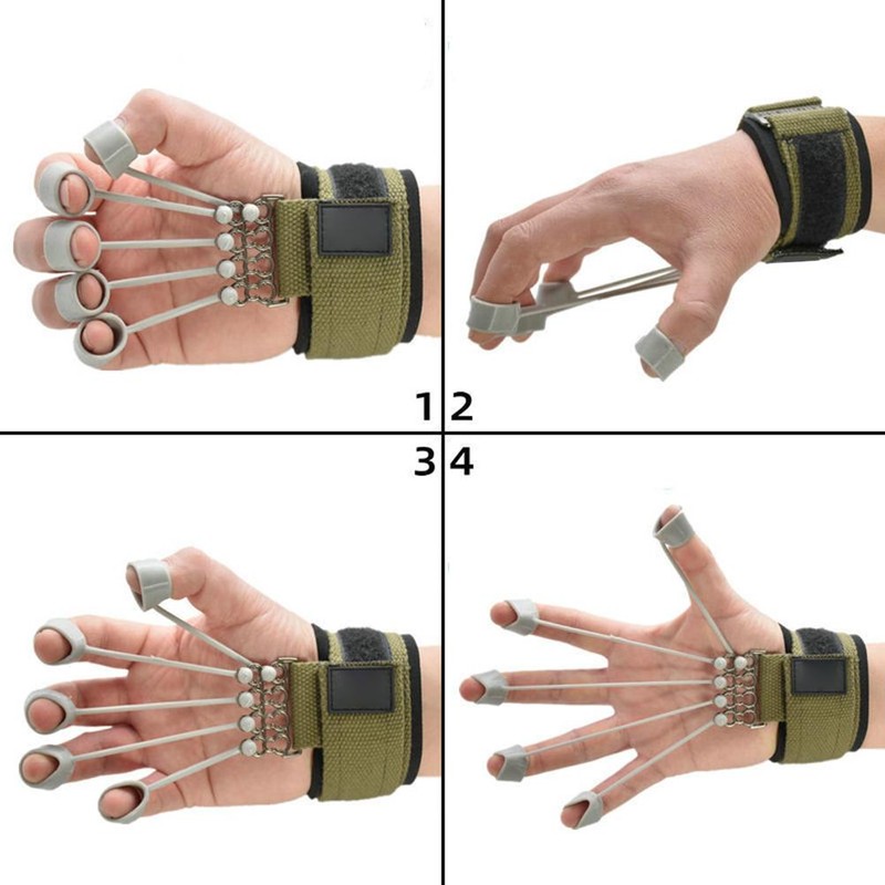 Finger and Hand Extensor Trainer Exerciser with Resistance Band Stretcher