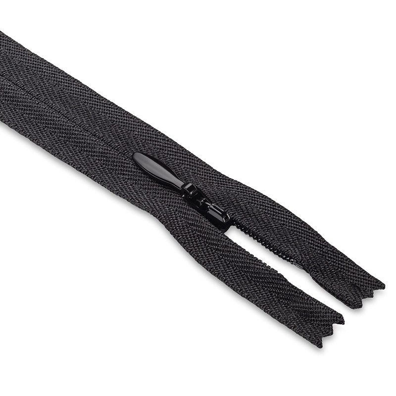 5 inch Invisible Zipper Black Non Separating Zipper Nylon Black