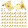 50 Pack(25 Pairs) Gold Cabinet Hinges - 1/2" Overlay, Self