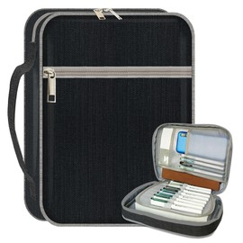 Bible Cover Large Carrying Book Case Multi-Functional Bible Case Stationery Pencil case Bible Organizer (Black)