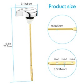 Brass Toilet Flush Tank Lever Replacement Compatible with TOTO THU004-CP Trip Lvr for St701 Cst854/884/864L/863/853,Toilet Handle Replacement Trip Levers,Toilet Trip Lever in Polished Chrome