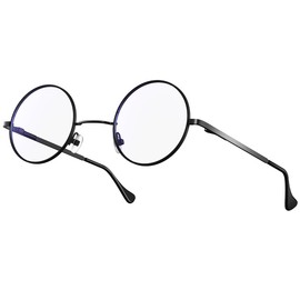 WMG Round Blue Light Blocking Glasses - Retro Circle Computer Eyeglasses Anti Blue Light Lens (Blue Light Blocking Glasses - Black Frame)