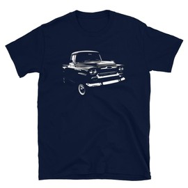 Chevy Apache Mens T-Shirt 58 - Vintage Truck Pickup Automotive Tee Shirt for Men Navy XL 170