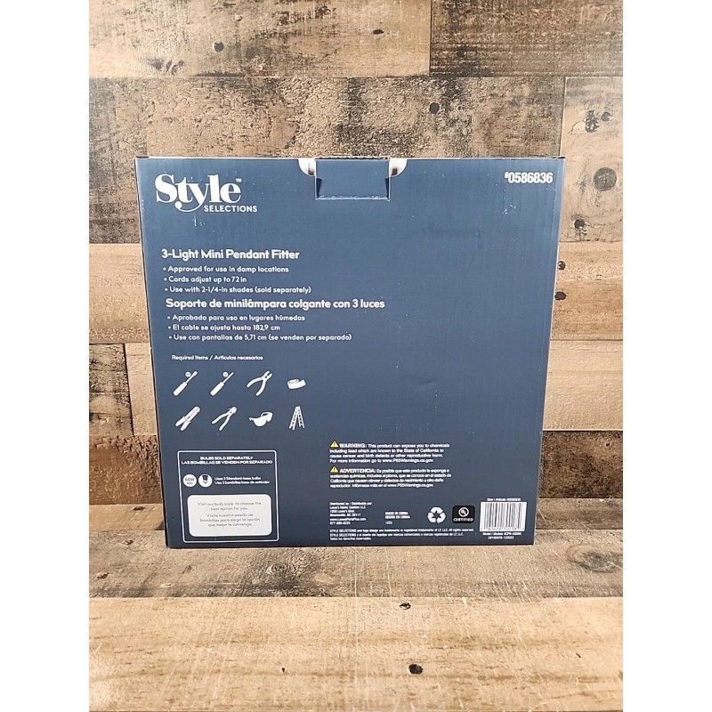 Style Selections 11.8-in Brushed Nickel Mini Pendant